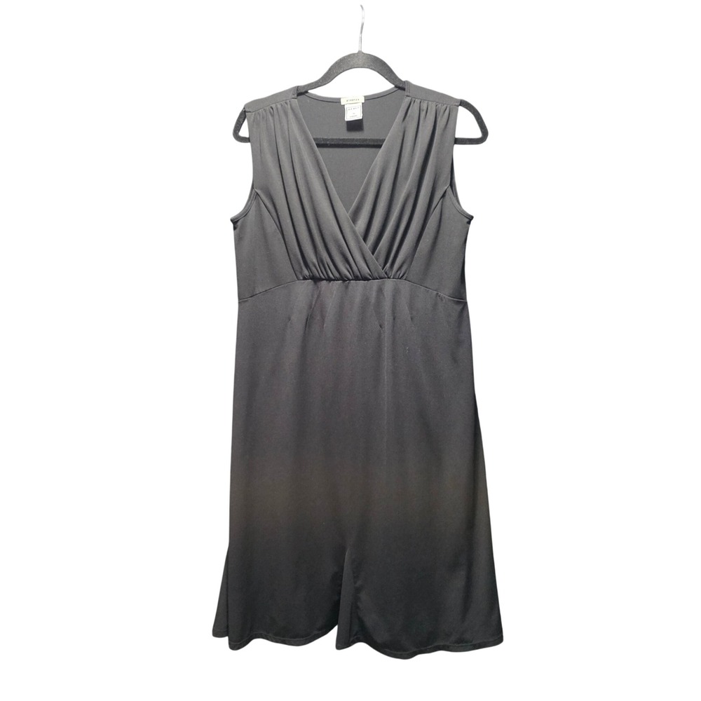 Old Navy Maternity Dress Womens Medium Black Sleeveless V-Neck Surplice Stretch